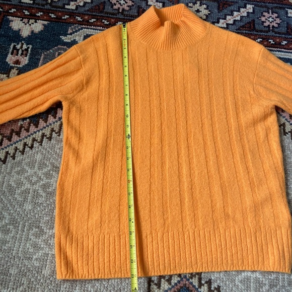 [J.Crew] NWT Ribbed Mockneck Sweater In Supersoft Yarn XS Orange - Picture 5 of 7